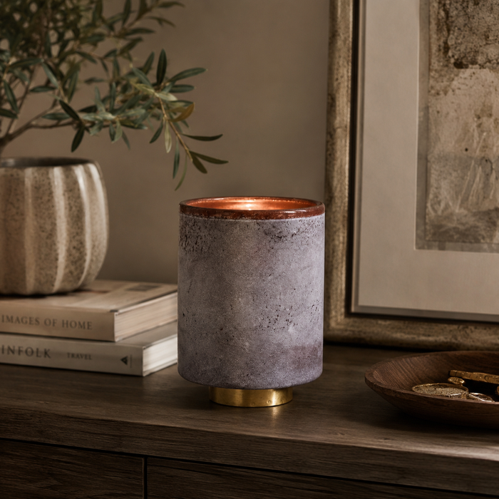 Expobazaar Glass Candle Holder, Blush
