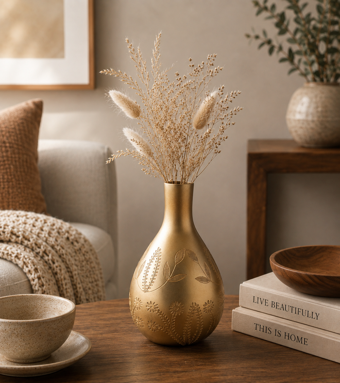 Expobazaar | Golden Glass Flower Vase