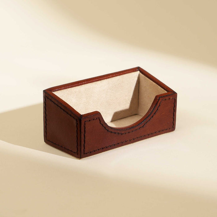 Expobazaar Leather Card Holder – Elegant Professional Desk Accessory