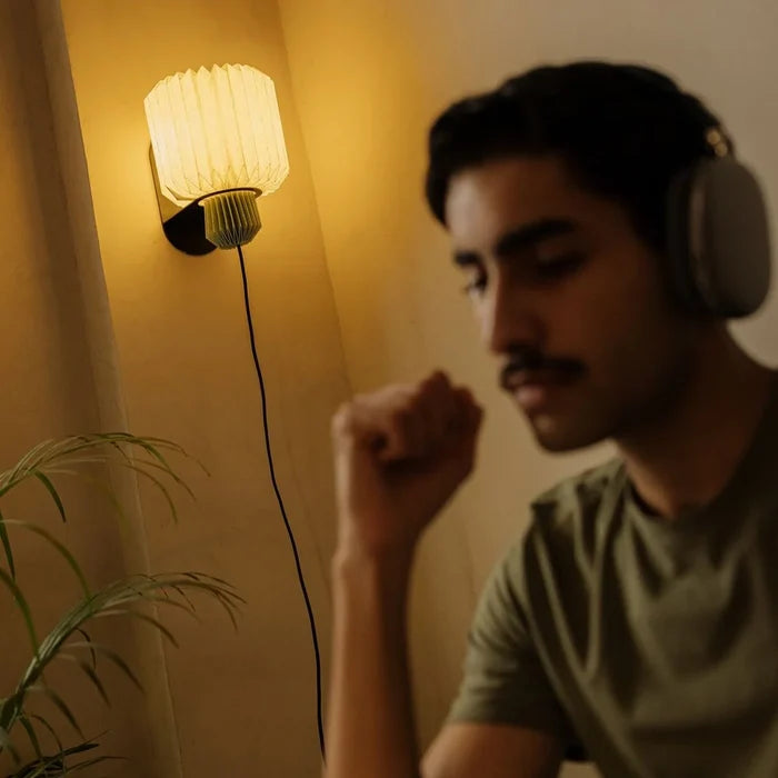 Expobazaar Lumi Fold Sconce Linen Wall Lamp