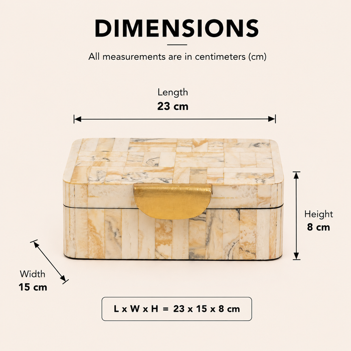 Marble Pattern Decorative Storage Box handcrafted in India