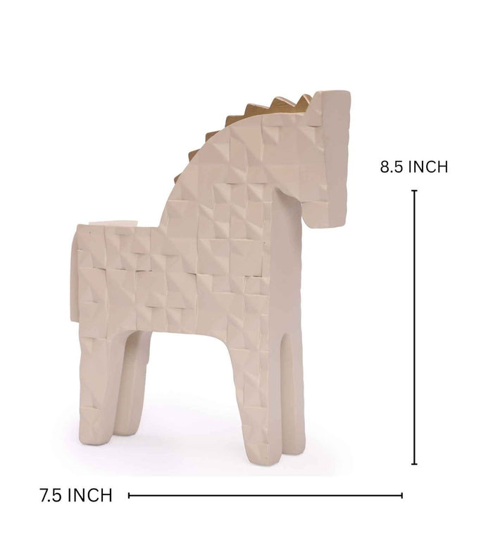 Expobazaar Modern Geometric Horse Resin Sculpture for Contemporary Decor