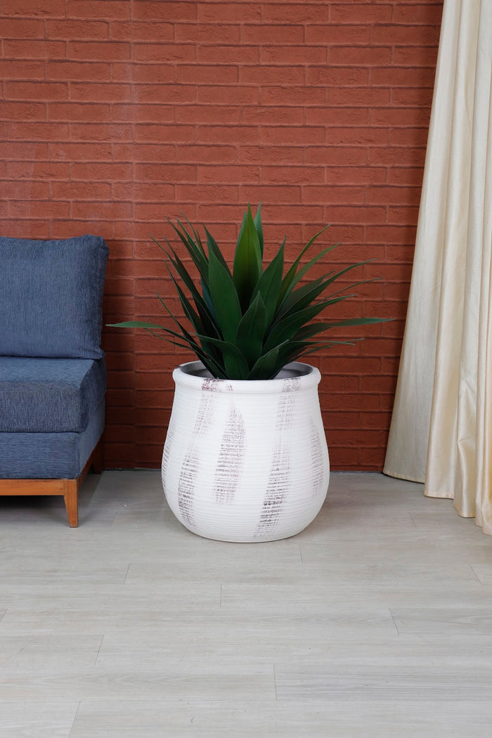 Expobazaar Modern Textured Grey Round Decorative Large Planter