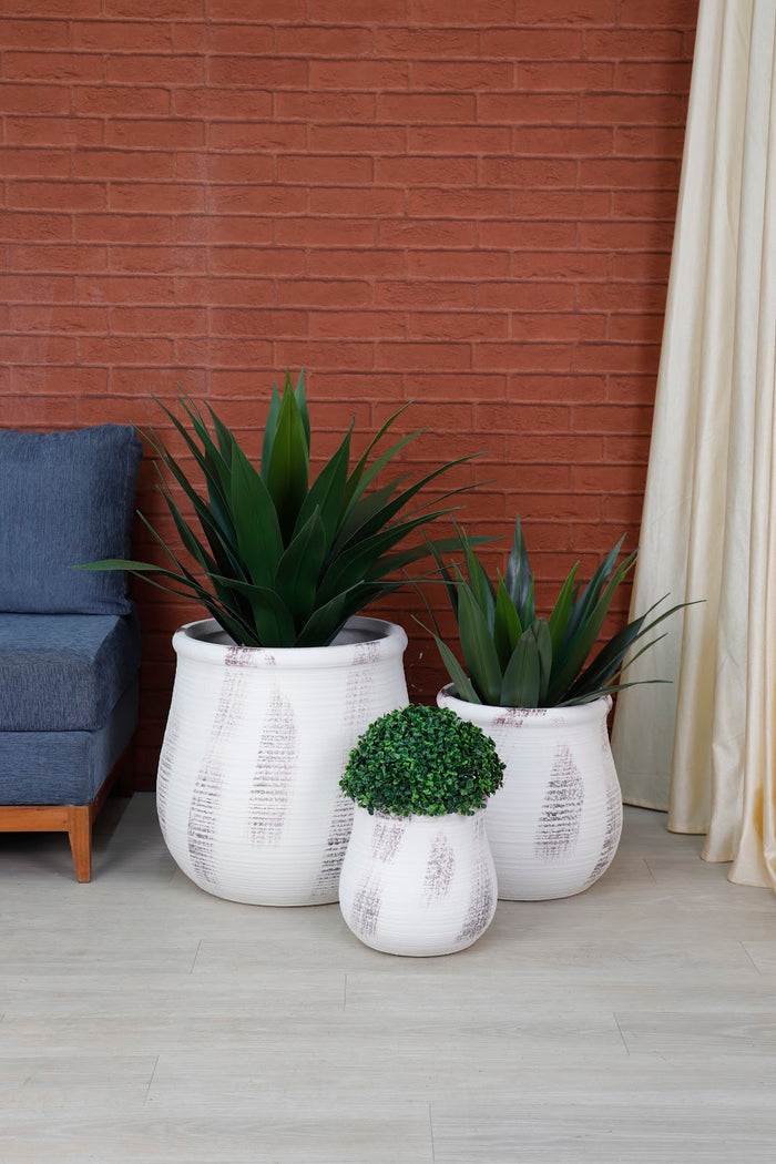 Expobazaar Modern Textured Grey Round Decorative Large Planter