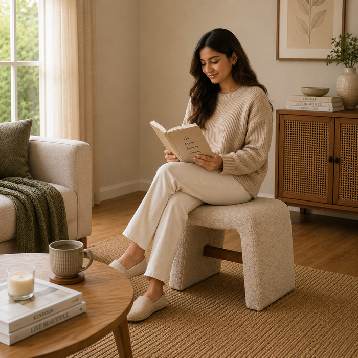 Expobazaar Opaa Homes U-Pouffe | Off White