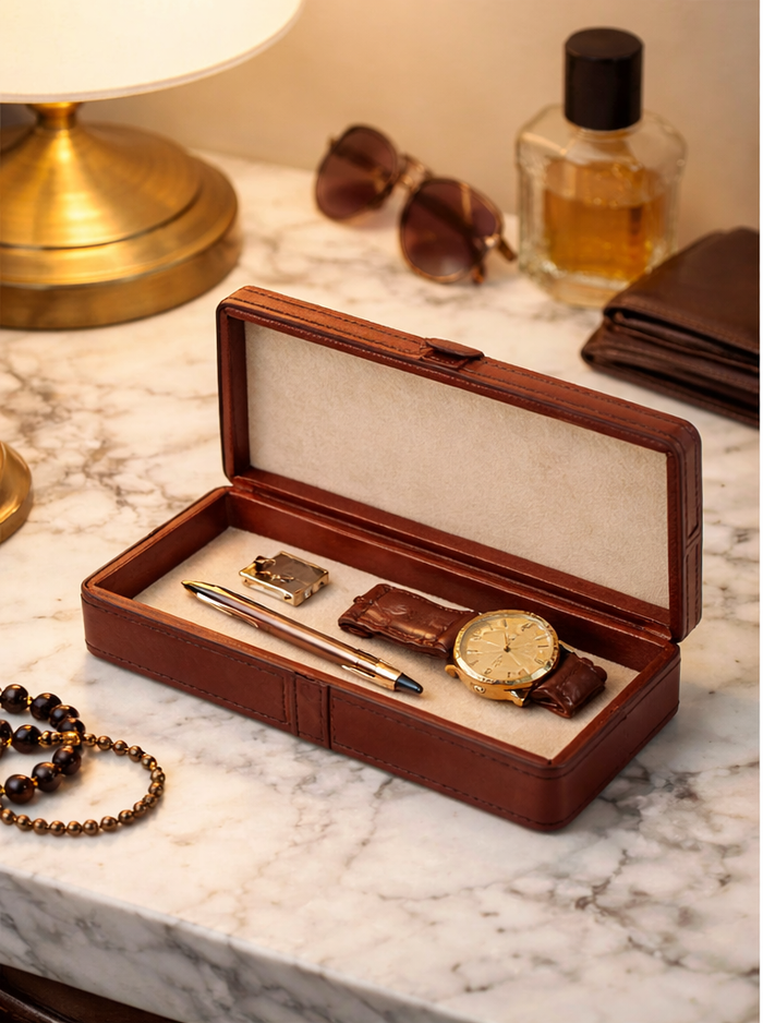 Expobazaar Premium  Leather Pencil Box for Office & Study