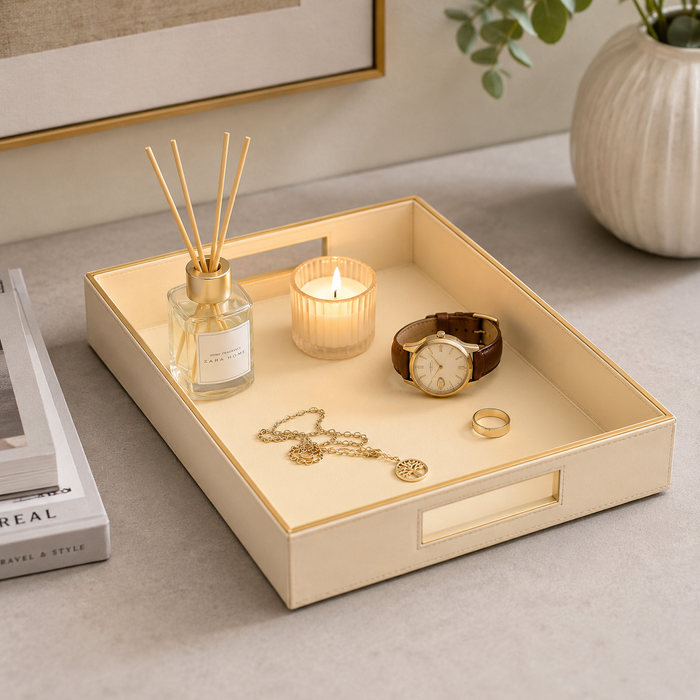 Expobazaar Rectangular Tray with Sleek Design for Serving or Displaying Items