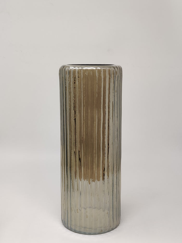 Expobazaar Smoke Glaze Clear Finish Glass Vase
