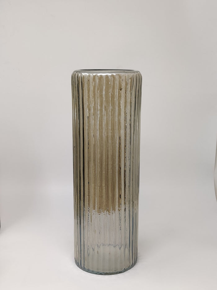 Expobazaar Smoke Glaze Clear Finish Glass Vase