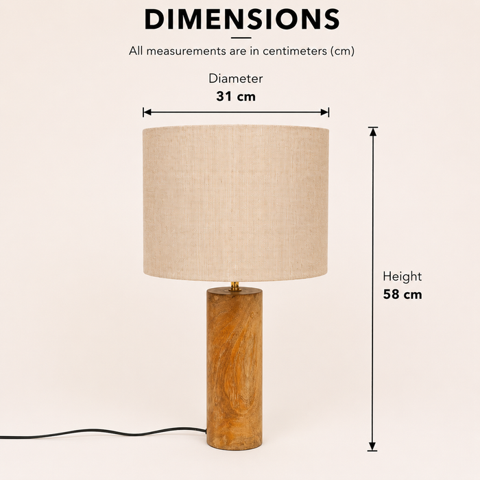 Wooden Table Lamp for Living Room & Bedroom view 1
