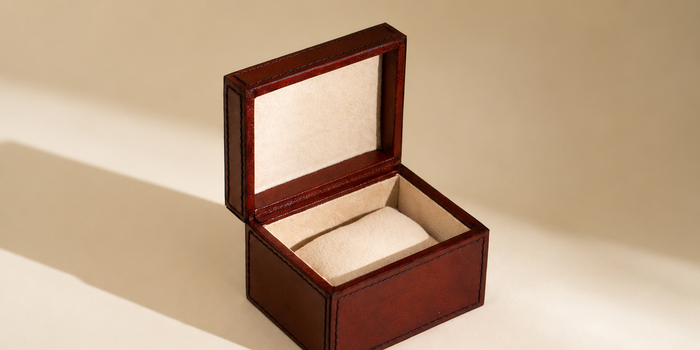 Exquisite Tan Leather Single Watch Box Elegant and Secure Storage
