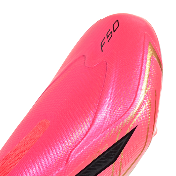 adidas F50 League Laceless Firm/Multi-Ground Cleats | Solar Turbo / Core Black / Gold Metallic | Men's