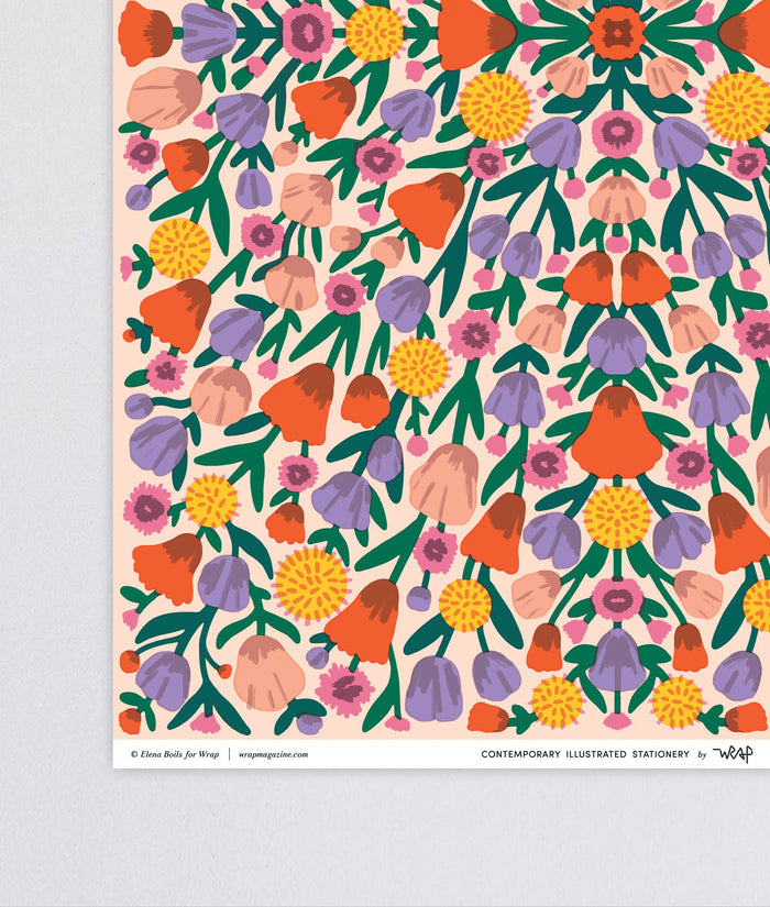 Floral Reflection Wrapping Paper