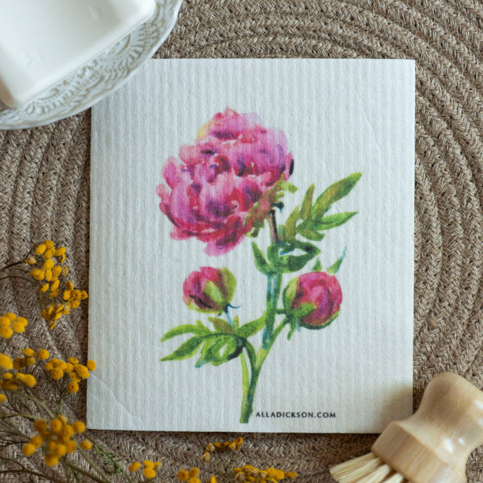 Flower Dishcloth Peony Flower Reusable Swedish Dish Cloth