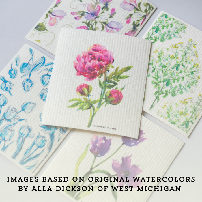 Flower Dishcloth Peony Flower Reusable Swedish Dish Cloth