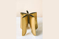 Flower Petal Burnished Brass Sculptural Vase
