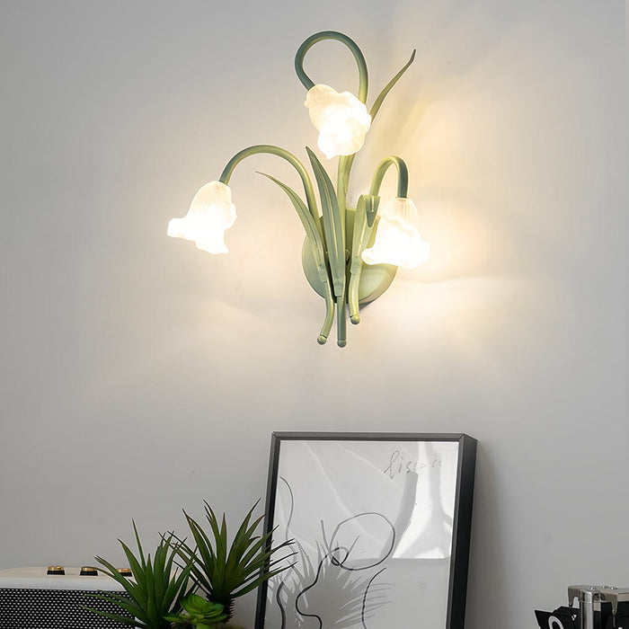 Flower Wall Light French Country Romantic Creative Lamp – Green Glass Wall Sconce | NordaLight