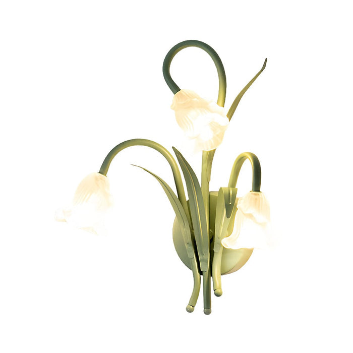 Flower Wall Light French Country Romantic Creative Lamp – Green Glass Wall Sconce | NordaLight