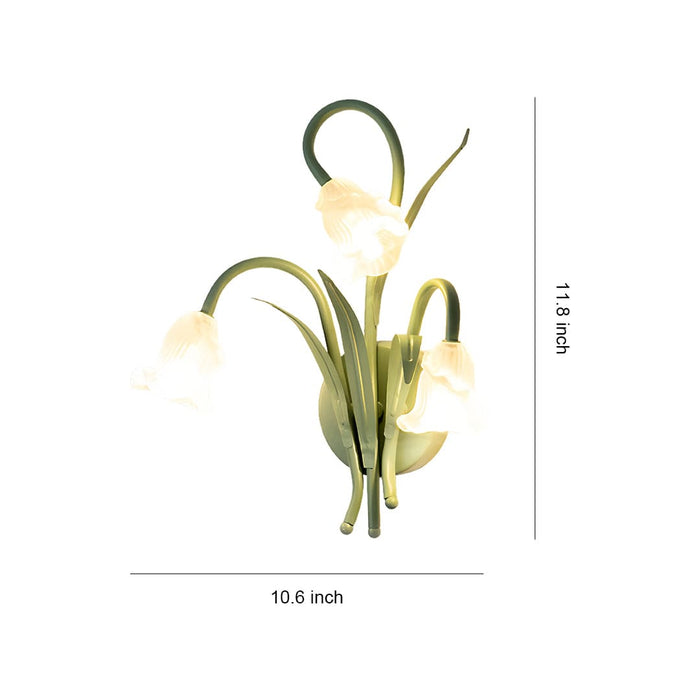 Flower Wall Light French Country Romantic Creative Lamp – Green Glass Wall Sconce | NordaLight