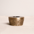 Foliage Repoussé Antique Brass Taper Candle Holders – Set of 2