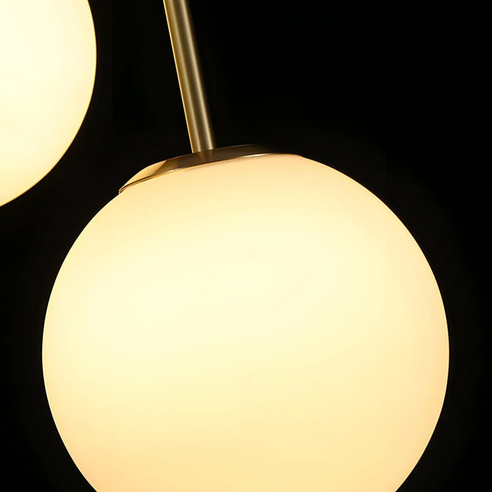 Frosted White Glass Globe Pendant Light with Gold Iron Frame | NordaLight