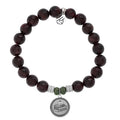 Garnet Stone Bracelet with Teacher Sterling Silver Charm