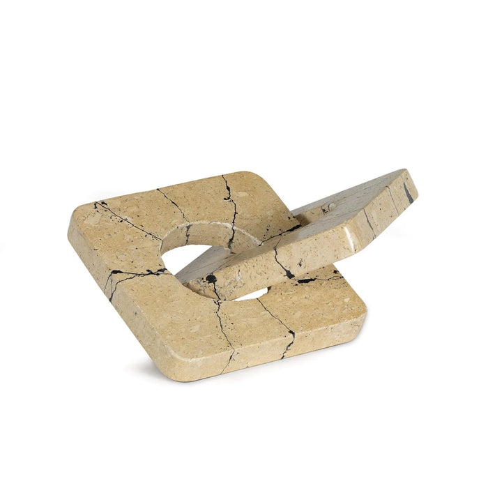 Gemini Marble Accessory | Travertine Kintsugi Inspired Sculpture - Villa Decor & Design