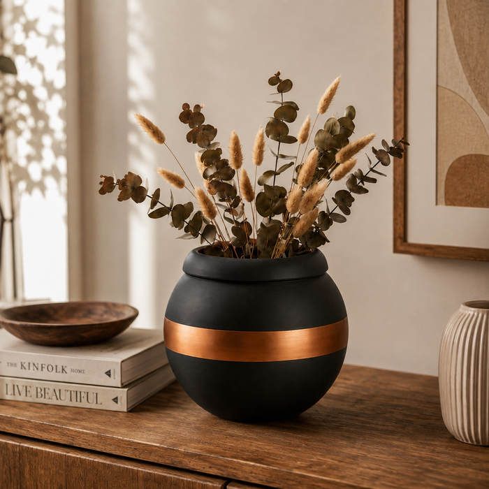 Glass Flower Vase | Black
