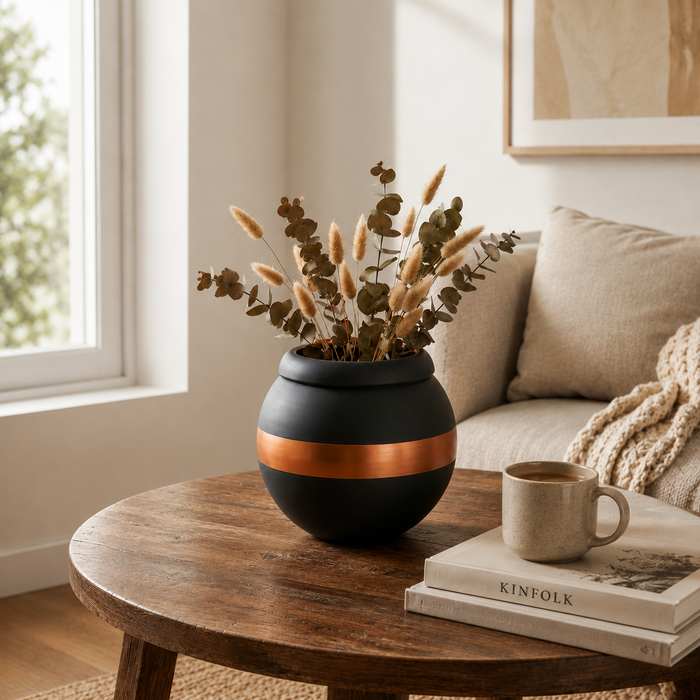 Glass Flower Vase | Black