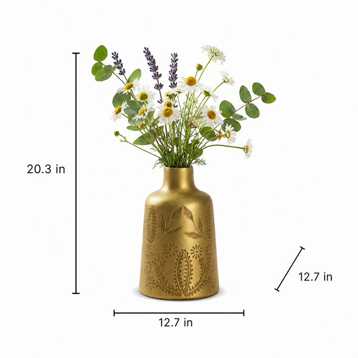 Glass Flower Vase | Gold