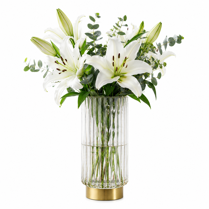 Glass Flower Vase | Smoke