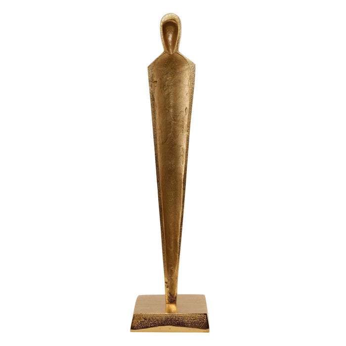 Golden Pedestal Majestic Figurine | Luxury Statement Sculpture