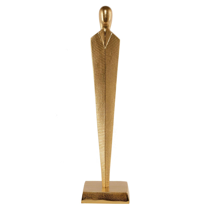 Golden Pedestal Majestic Figurine | Luxury Statement Sculpture