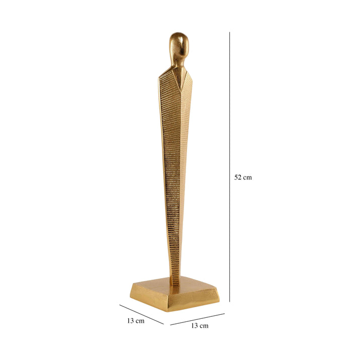 Golden Pedestal Majestic Figurine | Luxury Statement Sculpture