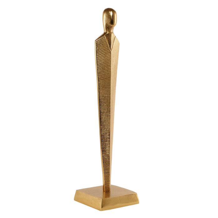 Golden Pedestal Majestic Figurine | Luxury Statement Sculpture