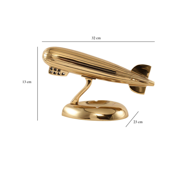 Golden Zeppelin Sky Relic – Aviation-Themed Home Decor