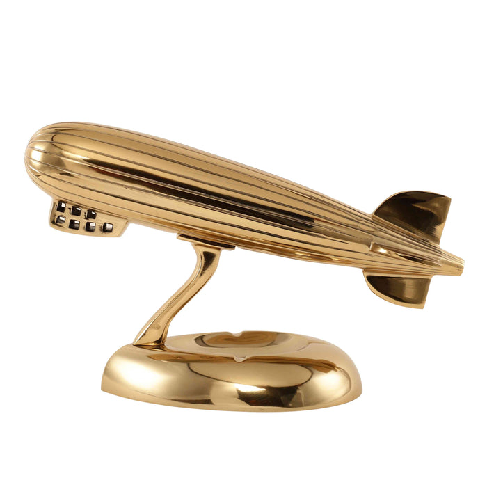 Golden Zeppelin Sky Relic – Aviation-Themed Home Decor