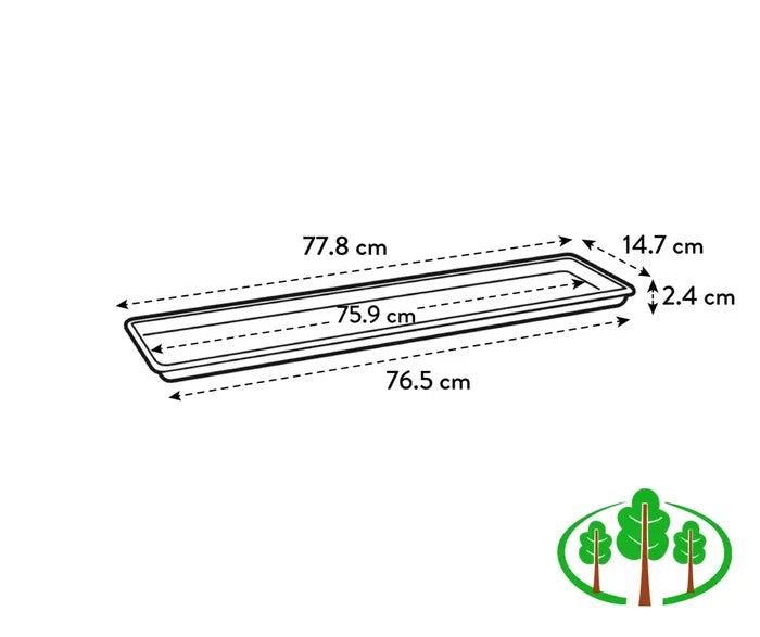 Green Basics Trough Saucer 80cm Mild Terra