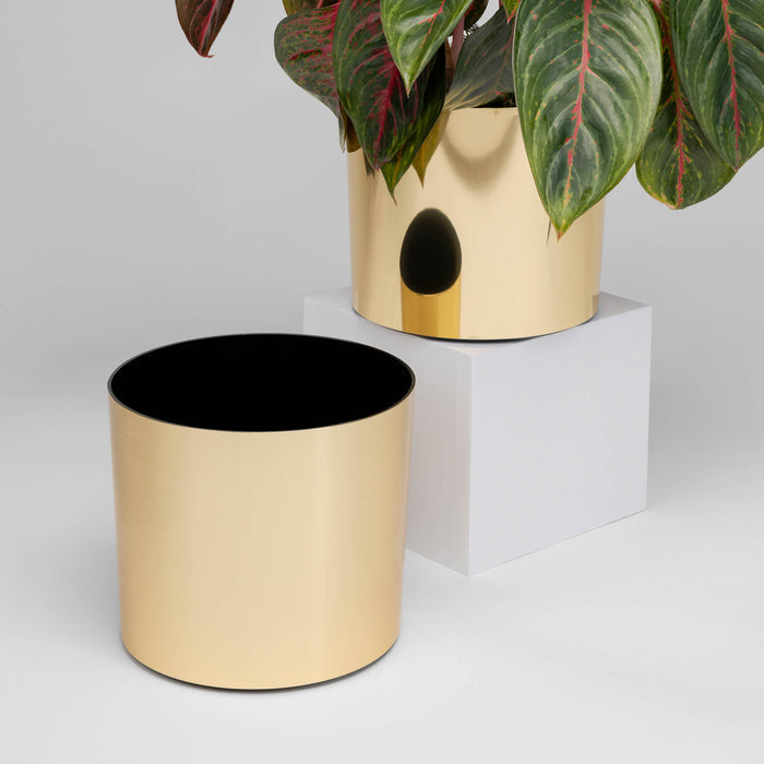 Hand-Foiled Tabletop Cylinder - 7in diam. x 6in