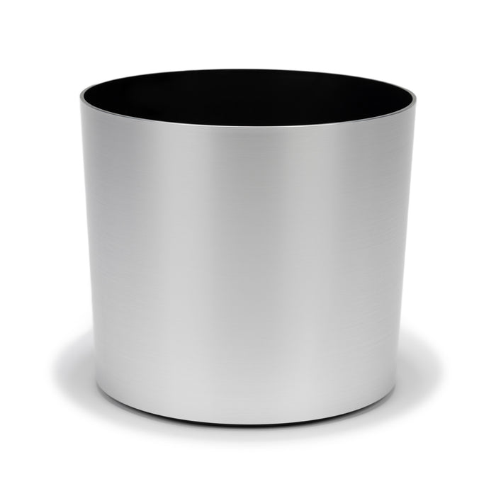 Hand-Foiled Tabletop Cylinder - 7in diam. x 6in - Brushed Aluminum - Brushed Aluminum,7 in x 7 in x 6 in