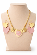 Handcrafted Love Fiesta Brass Necklace with Earrings