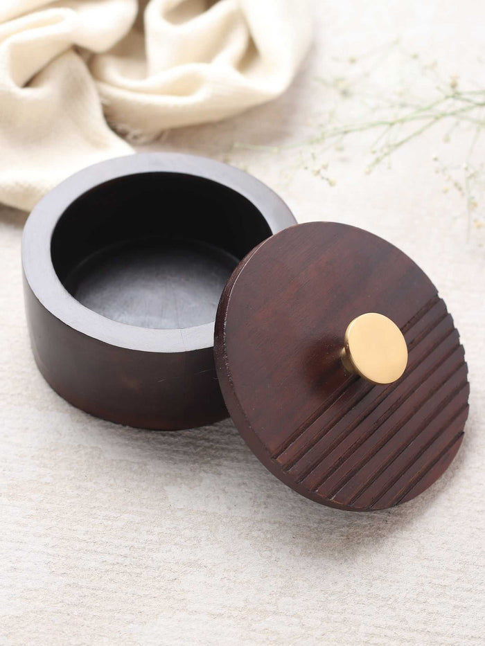 Handcrafted Striped Trinket Box – Artisan’s Decorative Accent