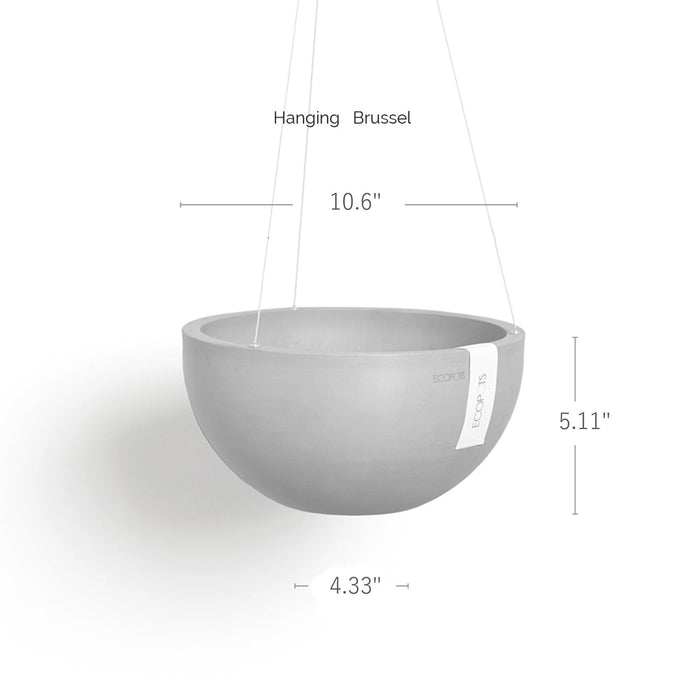 Hanging Brussels Small Bowl Planter - 10.5 in x 10.5 in x 5 in - Dark Grey - Dark Grey,10.5 in x 10.5 in x 5 in