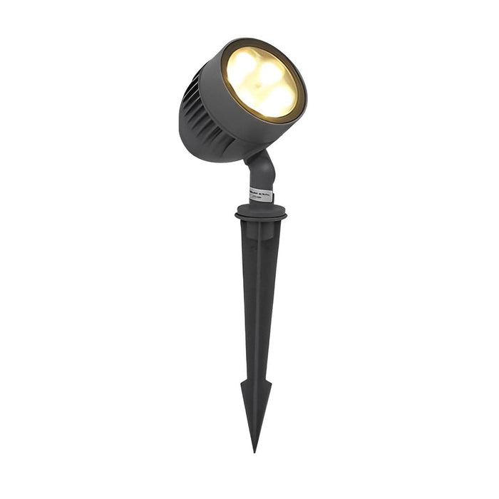 Hardwired LED Outdoor Landscape COB Spotlight 6W Adjustable Aluminum Glass IP65 3000K 110-220V Black | NordaLight