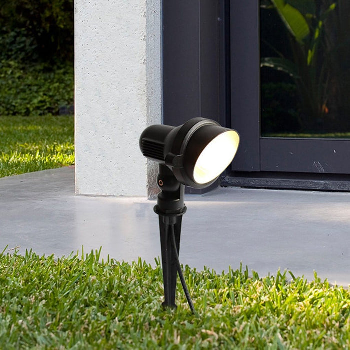 Hardwired LED Outdoor Landscape Ground Insert Spike Spotlight 3W Die-Cast Aluminum IP54 80-270V Black | NordaLight
