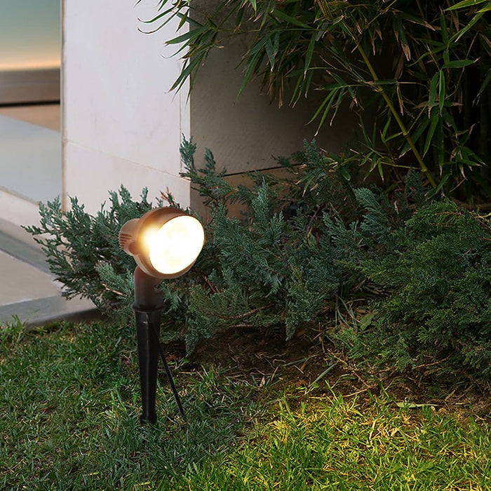 Hardwired LED Outdoor Landscape Ground Insert Spike Spotlight 3W Die-Cast Aluminum IP54 80-270V Black | NordaLight