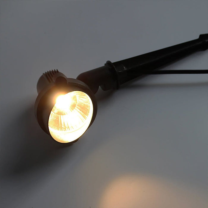 Hardwired LED Outdoor Landscape Ground Insert Spike Spotlight 3W Die-Cast Aluminum IP54 80-270V Black | NordaLight