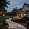 Hexagon Outdoor Path Light Black Die-Cast Aluminum High Transparency Glass E27 31 Inch Traditional | NordaLight