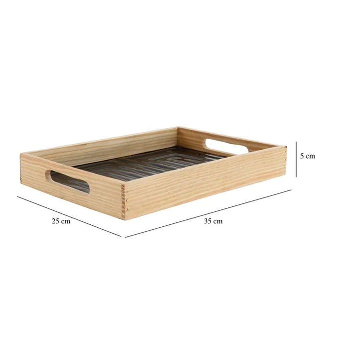 Hugo Black Wooden Serving Tray | Modern Design for Home