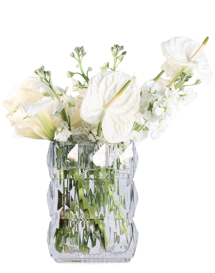 Ice Bark  Clear Crystal Vase Clear